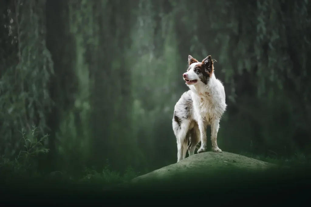 Border collie podczas spaceru treningowego – behawiorysta psów Tczew